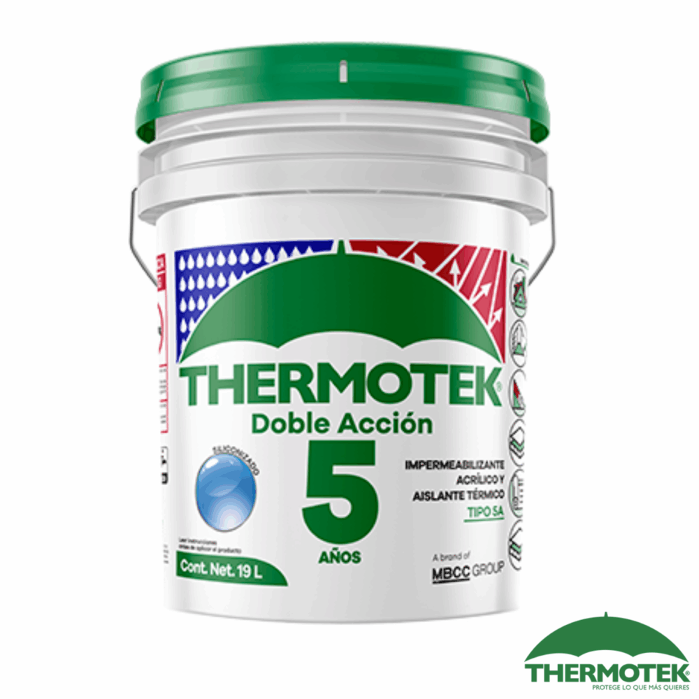 Impermeabilizante doble acción blanco 19 L Thermotek
