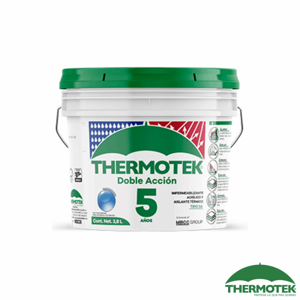 Impermeabilizante doble acción blanco 3.8 L Thermotek
