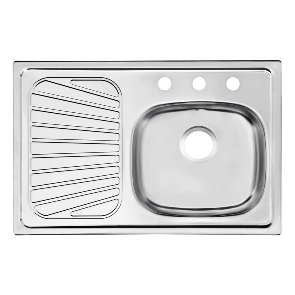 Fregadero de empotrar 80x52 escurridor izquierdo Tramontina