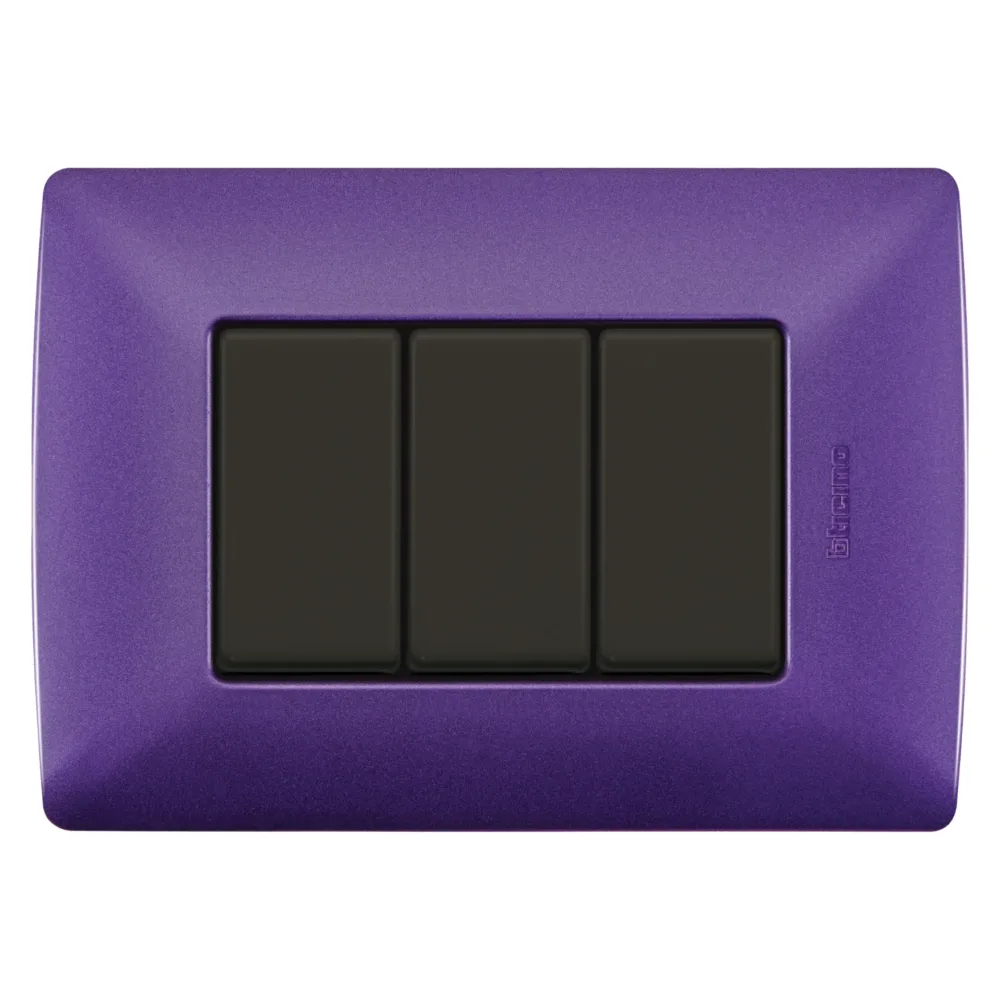 Placa lavanda 3 módulos Quinziño MX QZ4803M3BLL Bticino