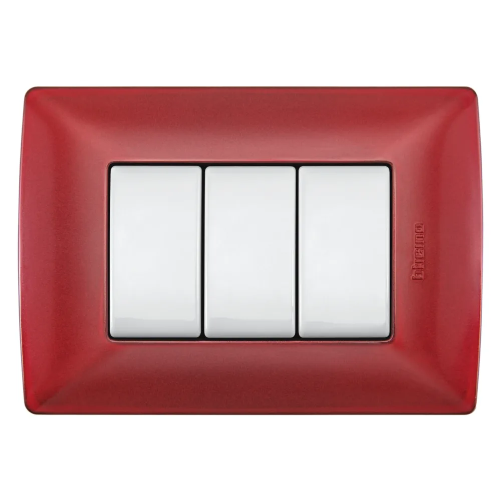 Placa rubí 3 módulos Quinziño MX QZ4803M3XRM Bticino