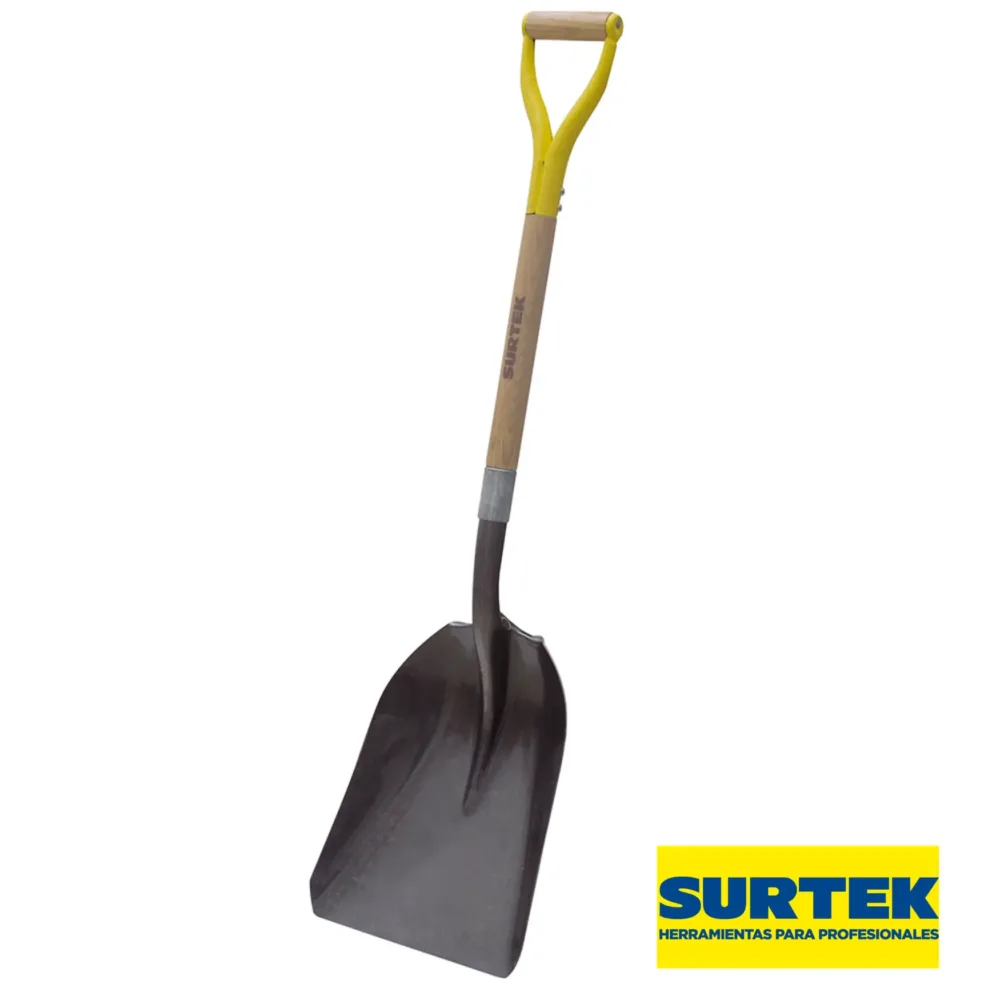 Pala carbonera con mango de madera y puño "Y" metálico 30" 130624 Surtek