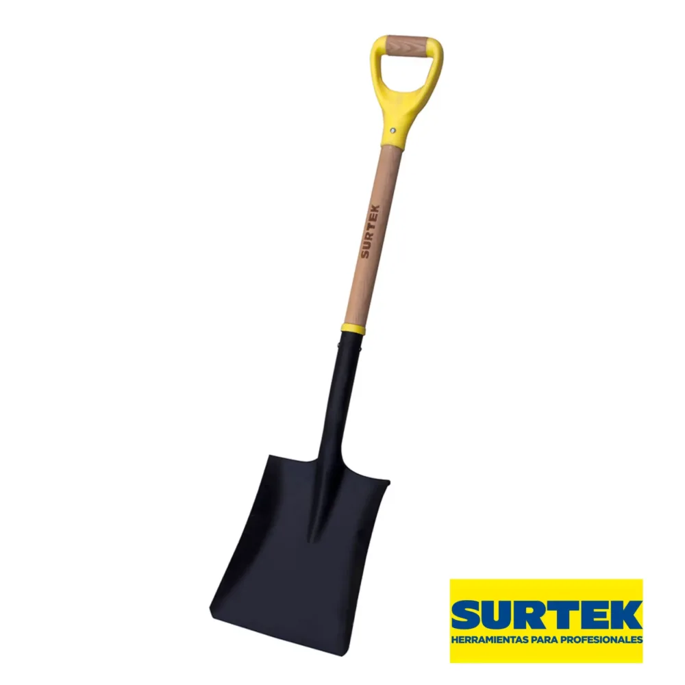 Pala cuadrada con mango de madera y puño contractor 30" 130601 Surtek