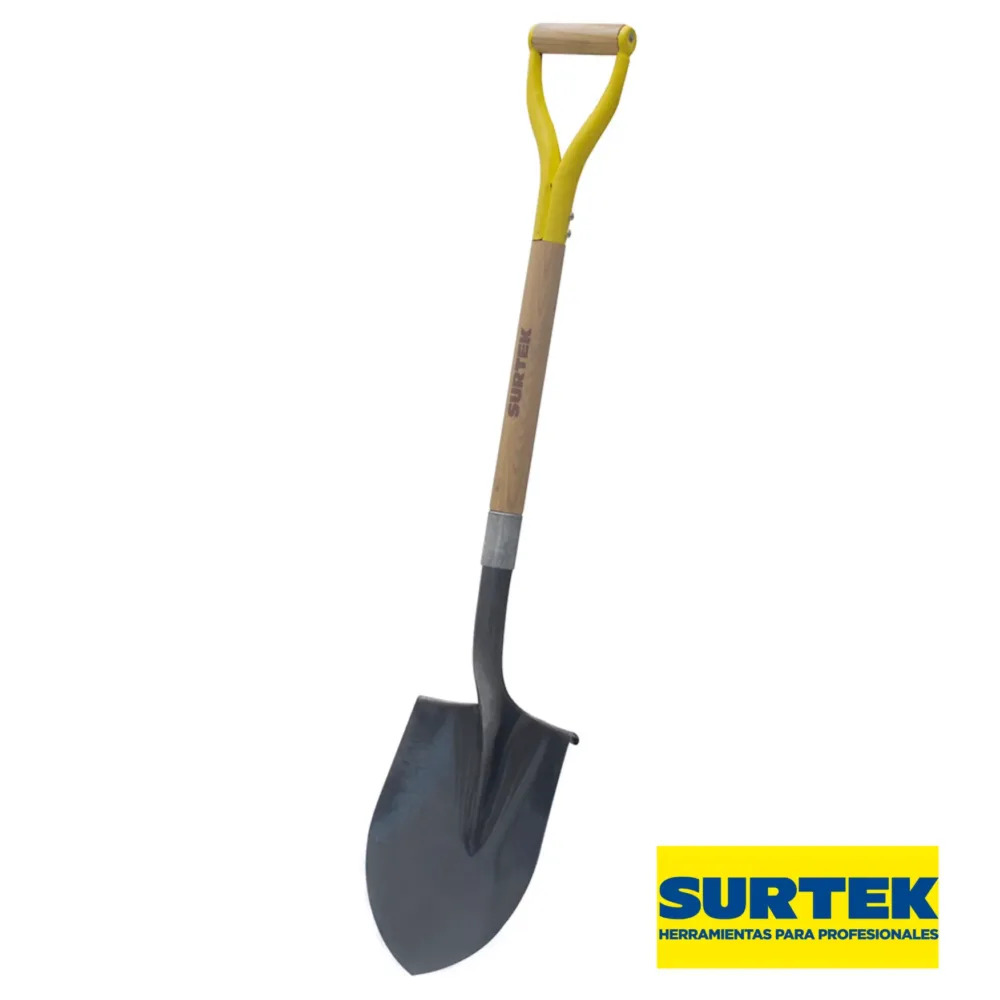 Pala redonda con mango de madera y puño "Y" - 130620 Surtek