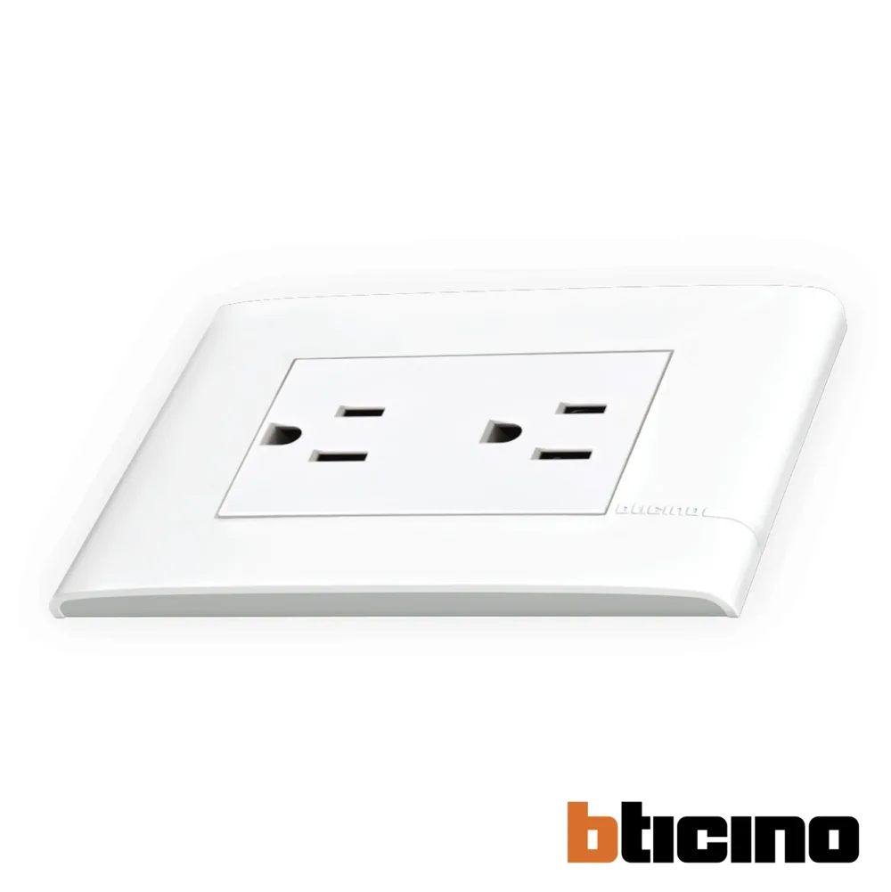 Contacto duplex polarizado blanco/luna Modus Pro Bticino