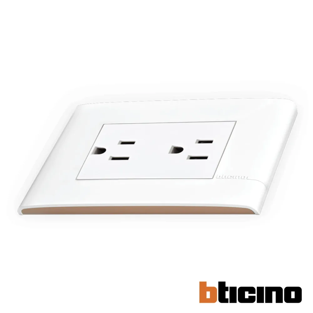 Contacto duplex polarizado blanco/moka Modus Pro Bticino