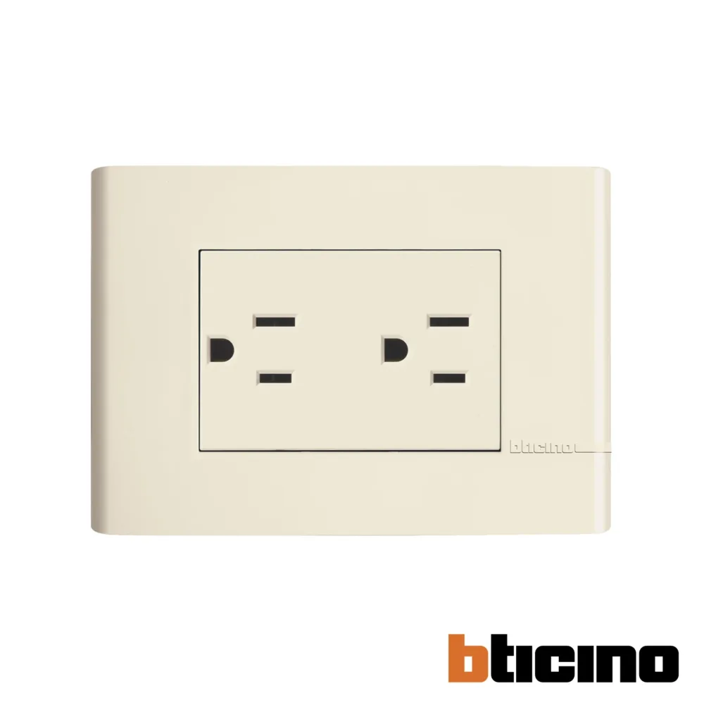 Contacto duplex polarizado marfil Modus Pro Bticino