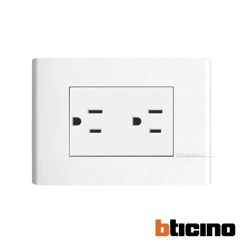 Contacto duplex polarizado blanco Modus Pro Bticino