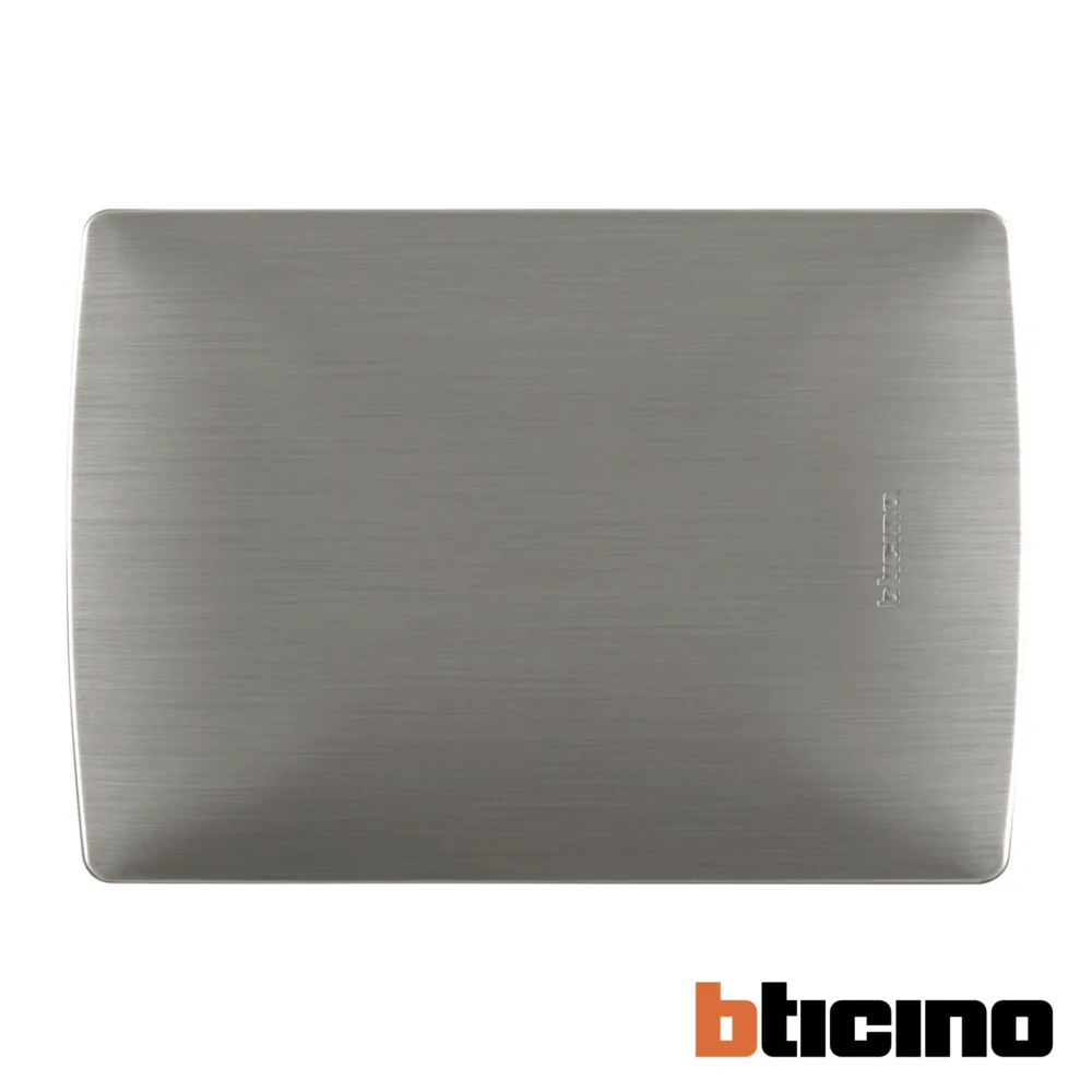 Placa ciega acero Quinziño MX Bticino