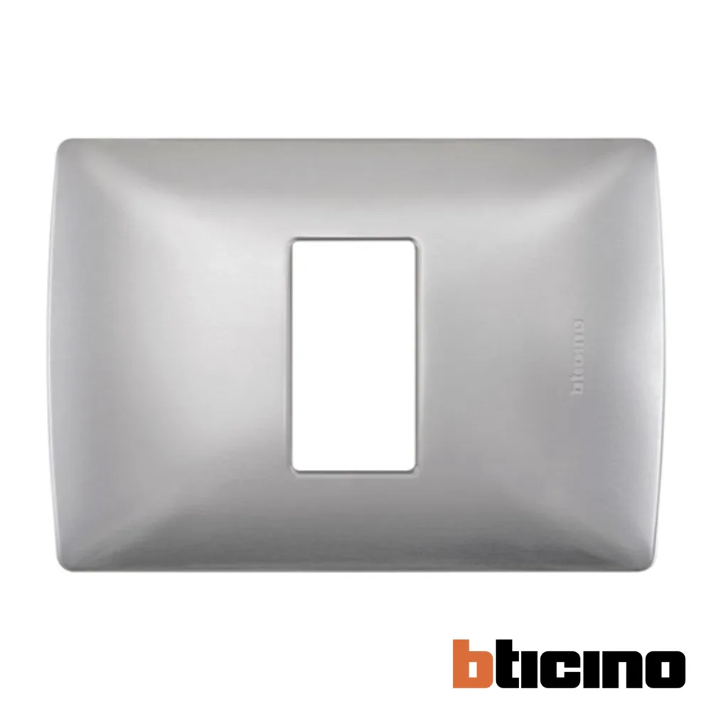 Placa plata Taxco de 1 módulo Quinziño MX Bticino