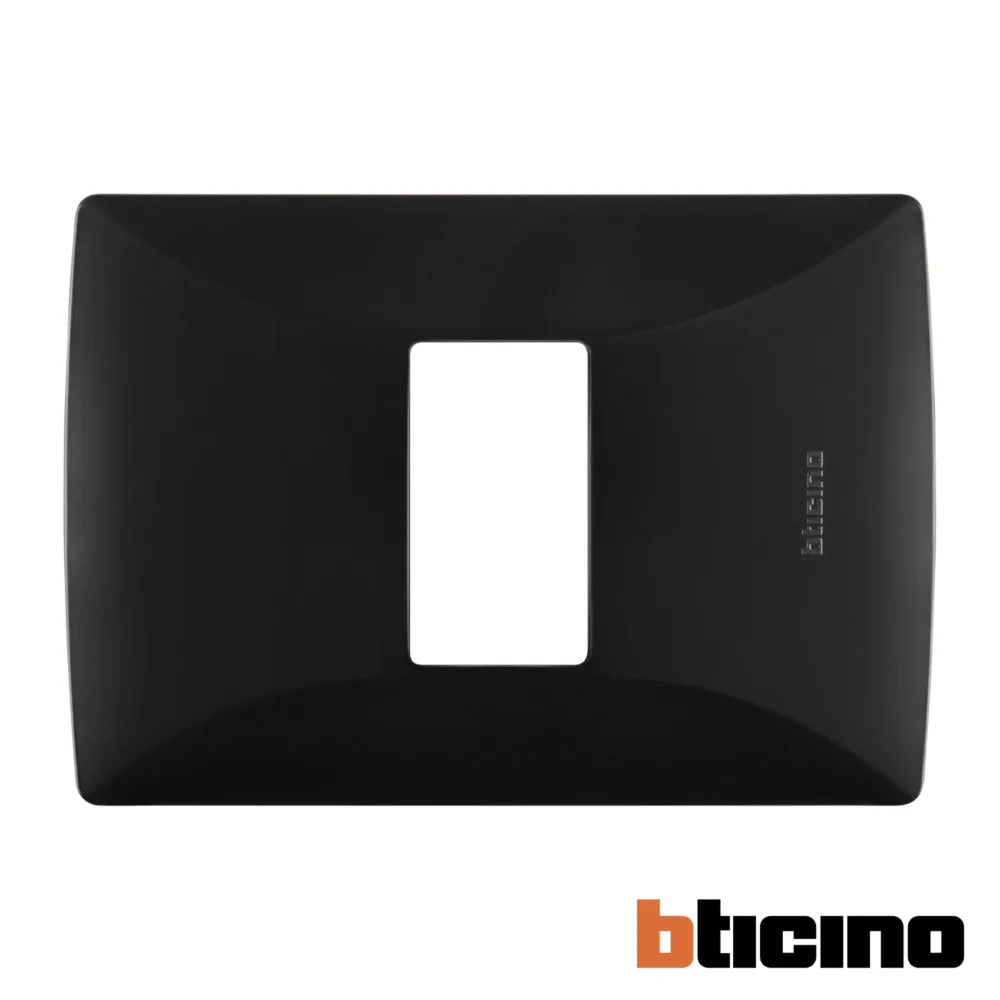 Placa negro mate de 1 módulo Quinziño MX Bticino