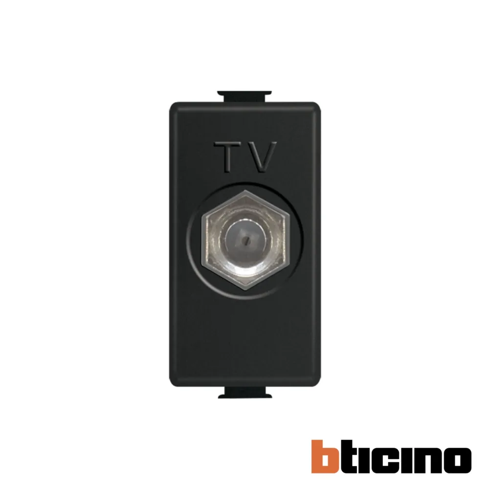 Toma coaxial negro Quinziño MX Bticino