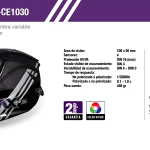 Careta electrónica para soldar AXT-CE1030 AXTECH