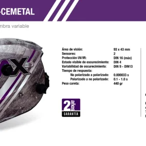 Careta electrónica para soldar AXT-CEMETAL AXTECH