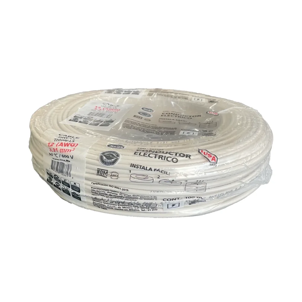 Cable THW-LS calibre 12 blanco 100 m IUSA