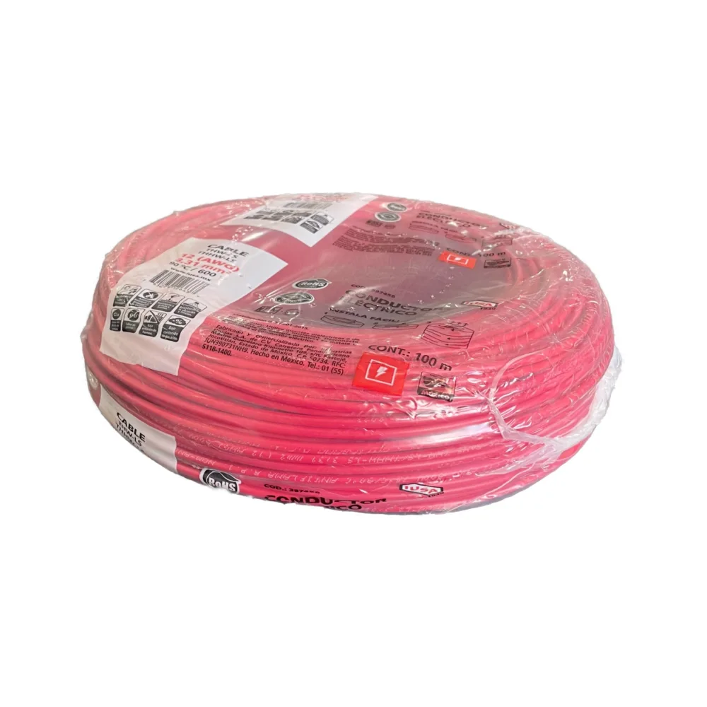 Cable THW-LS calibre 12 rojo 100 m IUSA