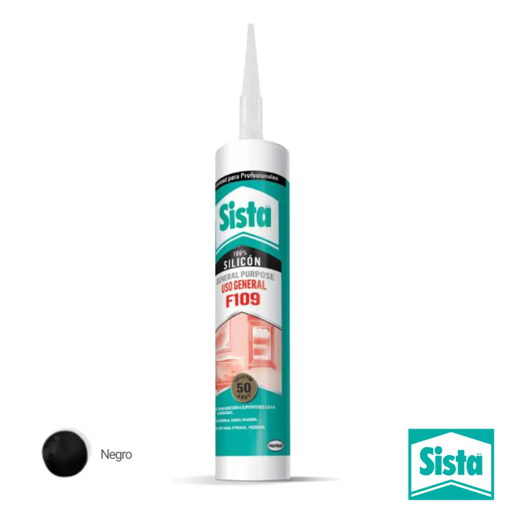 Silicón Sista F109 Uso general negro 300 ml
