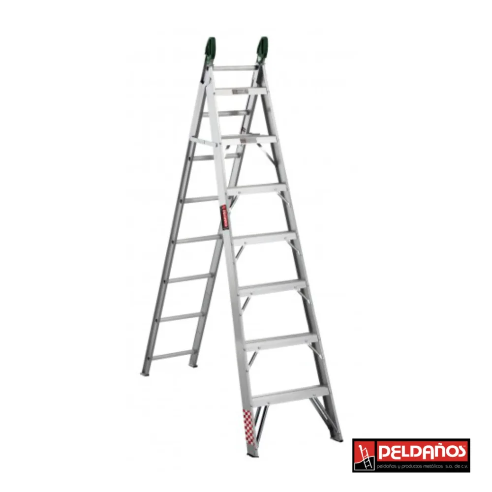 Escalera de aluminio convertible de 15 escalones 115216 Peldaños