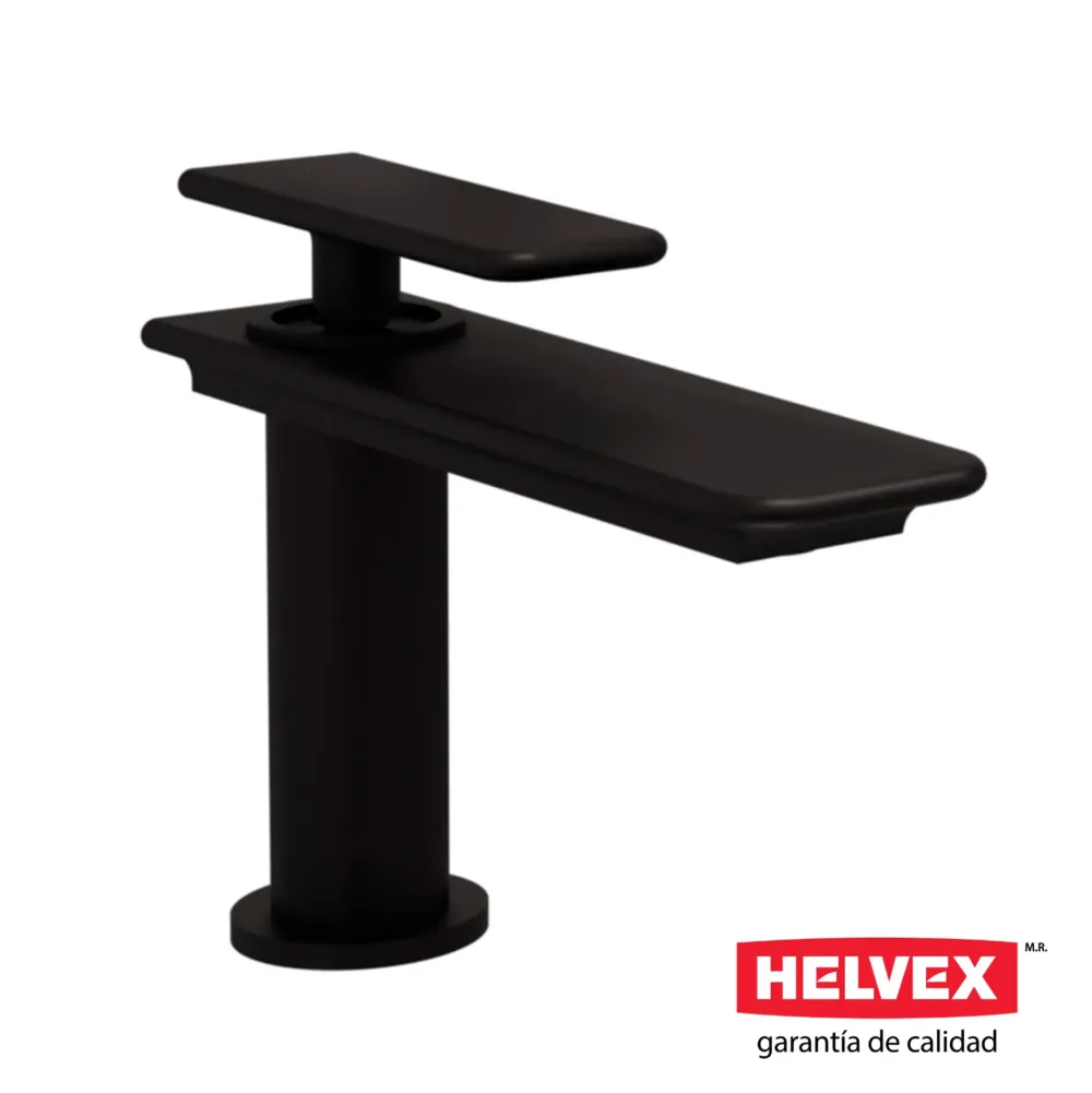Monomando para lavabo con contra de push ¼ de pulgada acabado Ébano – E-941 Helvex