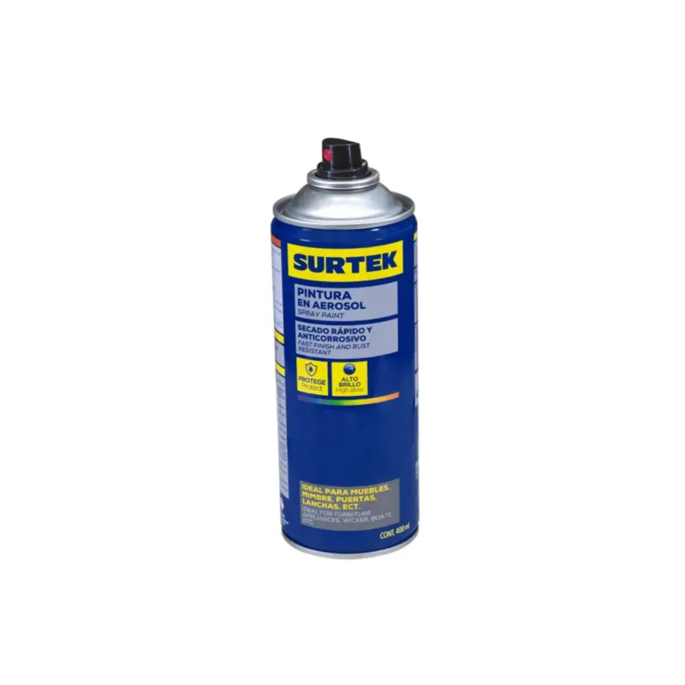 Pintura en aerosol color blanco brillante 400 ml AES408 Surtek
