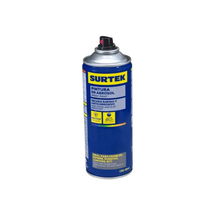 Pintura en aerosol color negro mate 400 ml AES403 Surtek