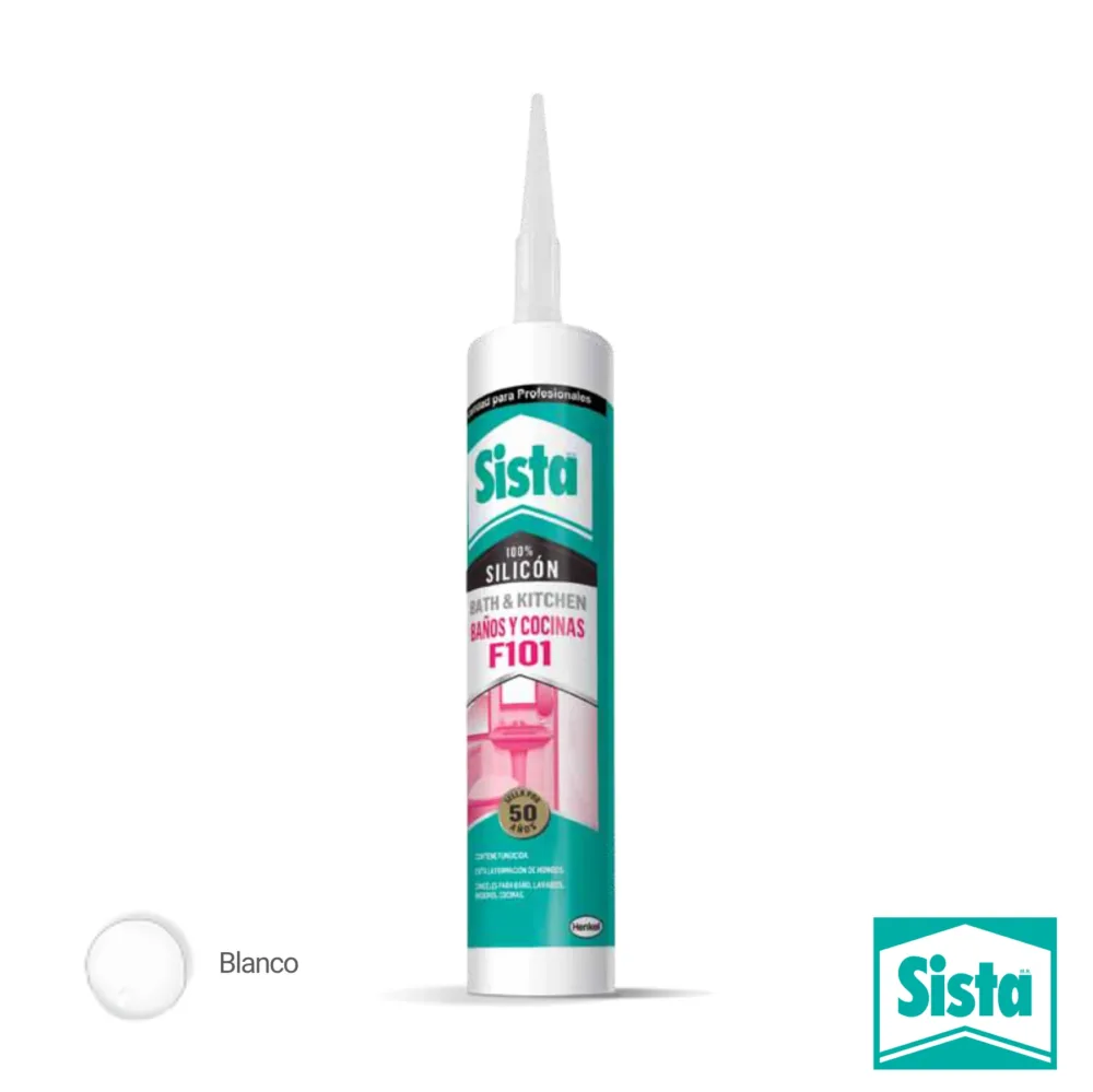 Silicón Sista F101 Baños y Cocinas blanco 300 ml