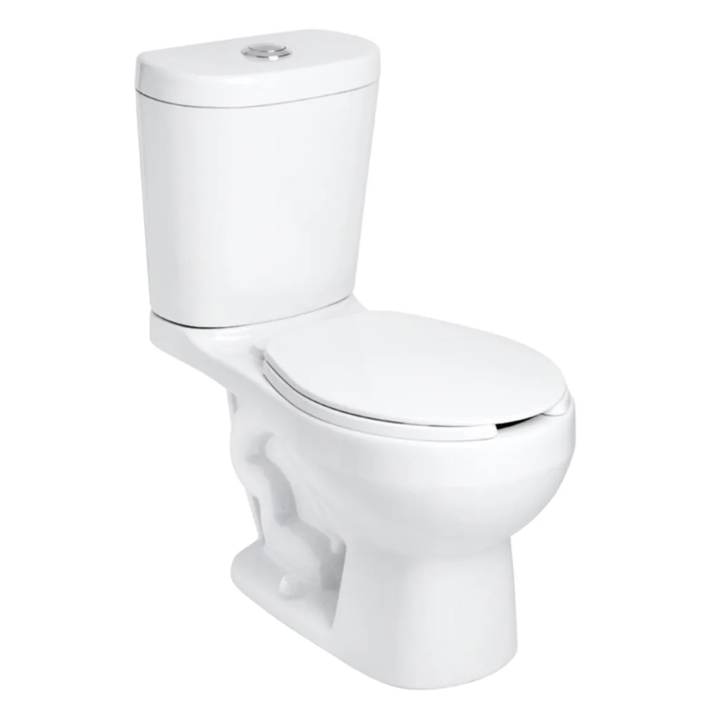 WC Olimpia Blanco 3.8 LPD con trampa expuesta y botón