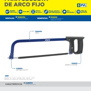 Arco de segueta de 12" ajustable 17F Foy Tools