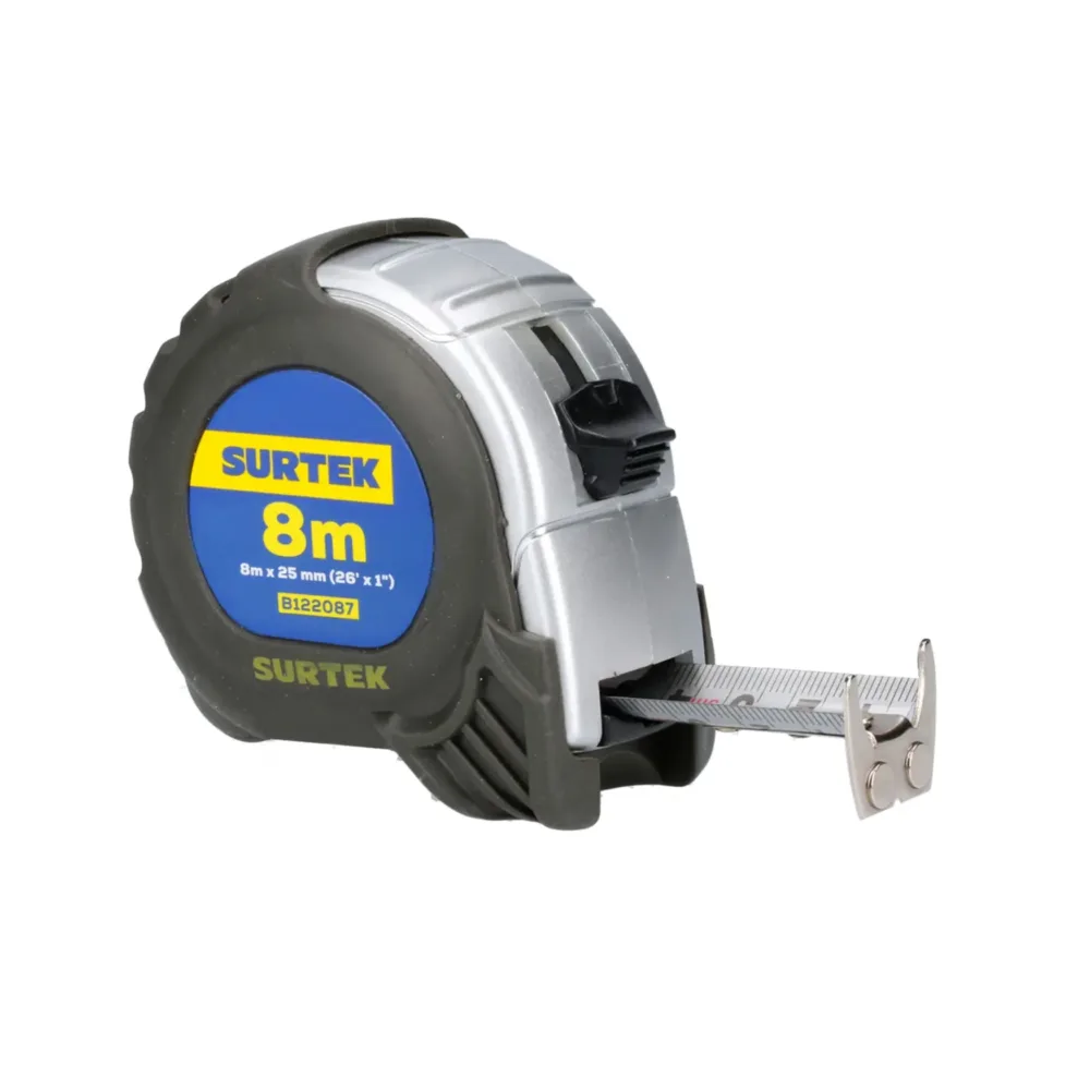 Flexómetro anti-impacto silver de 8m X 1" B122087 Surtek