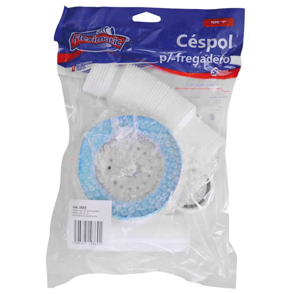 Céspol flexible para fregadero con contracanasta 3503 Fleximatic