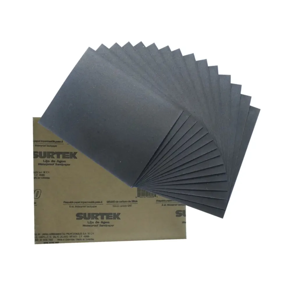Lija de agua grano 1200 9” x 11” por pliego – LAG120 Surtek