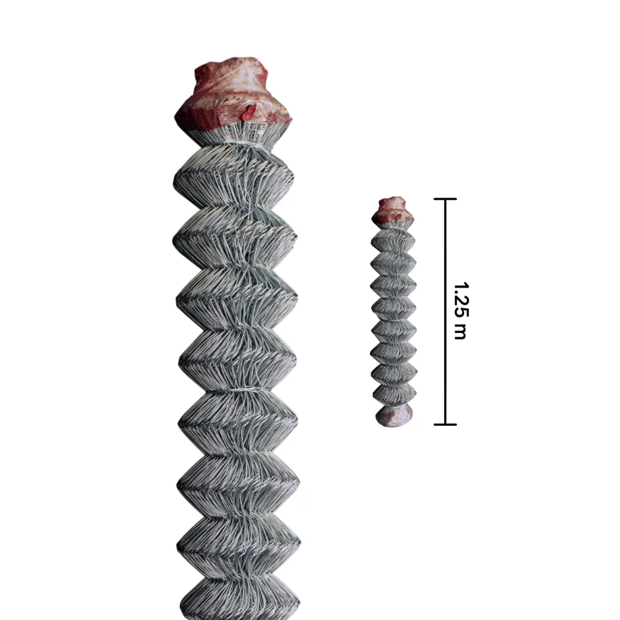 Malla ciclónica galvanizada 1.25 m x 20 m calibre 11 abertura 69 mm Indasa