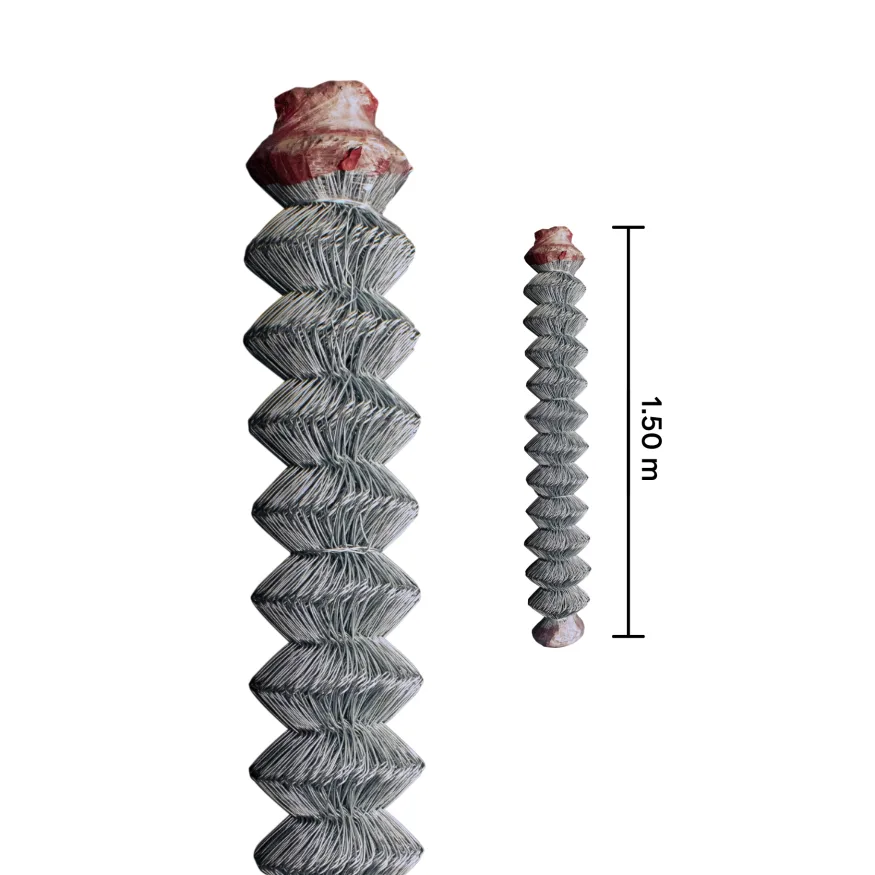 Malla ciclónica galvanizada 1.50 m x 20 m calibre 12.5 abertura 69 mm Indasa