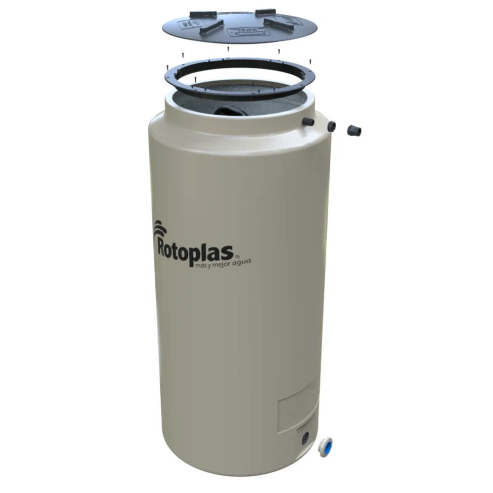 Tinaco vertical 1000L beige con accesorios Rotoplas