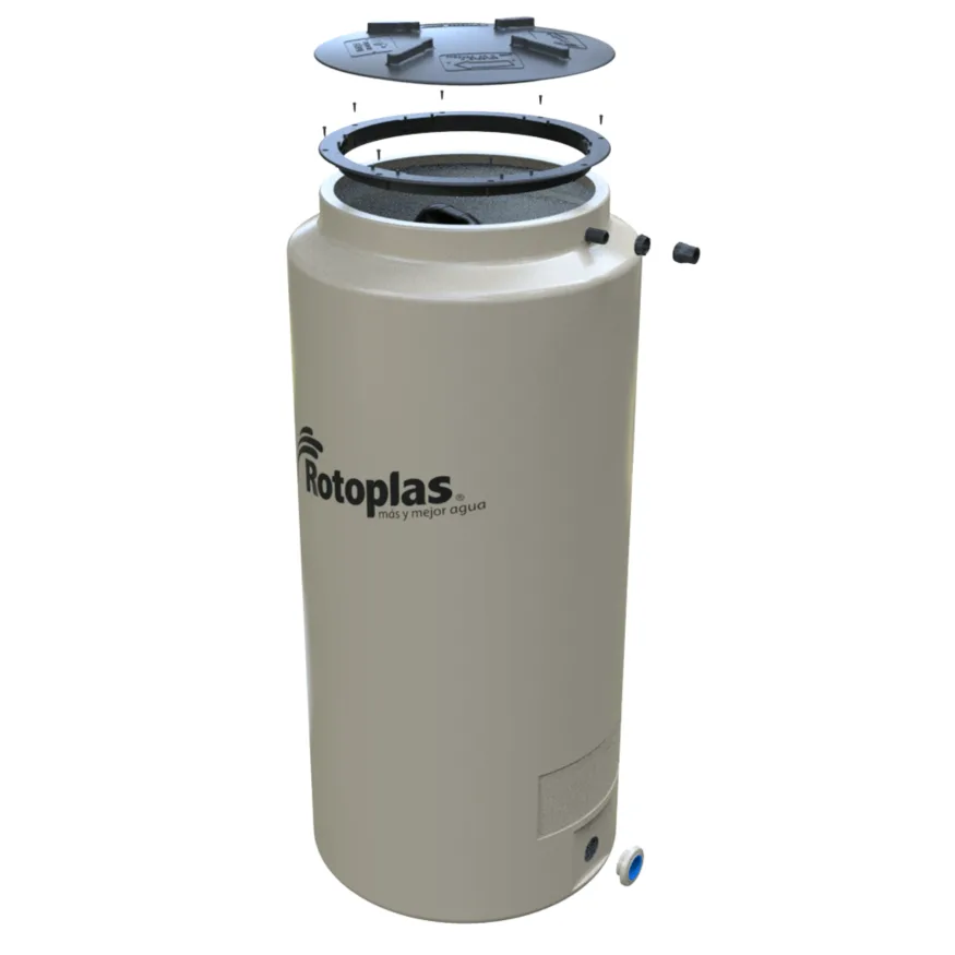 Tinaco vertical 1000L beige con accesorios Rotoplas