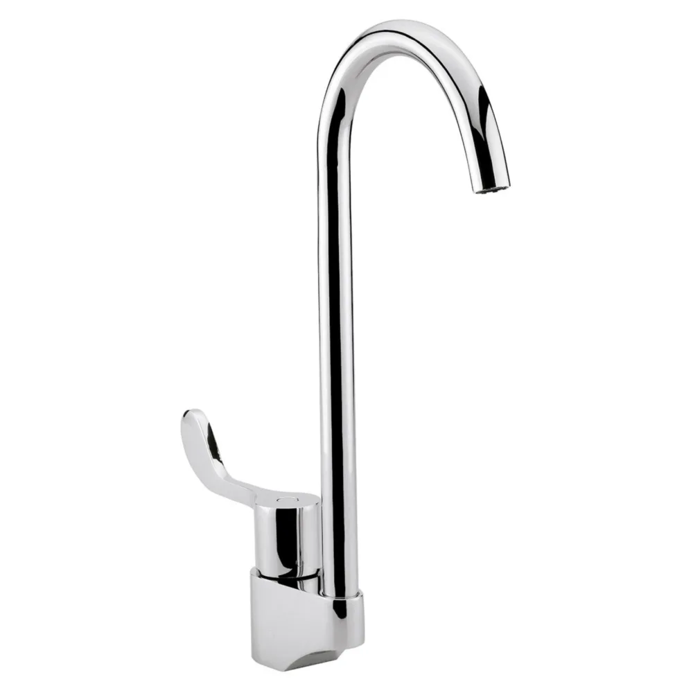 Llave de hospital VCG-2 cuello de ganso cromo Helvex