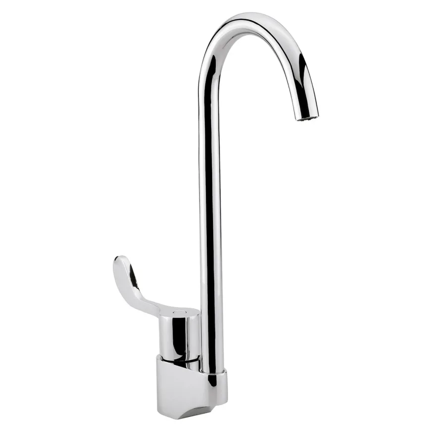 Llave de hospital VCG-2 cuello de ganso cromo Helvex