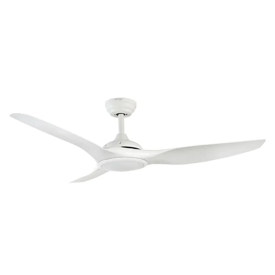 Ventilador de techo Helix 52” blanco con luz LED y control Boomer