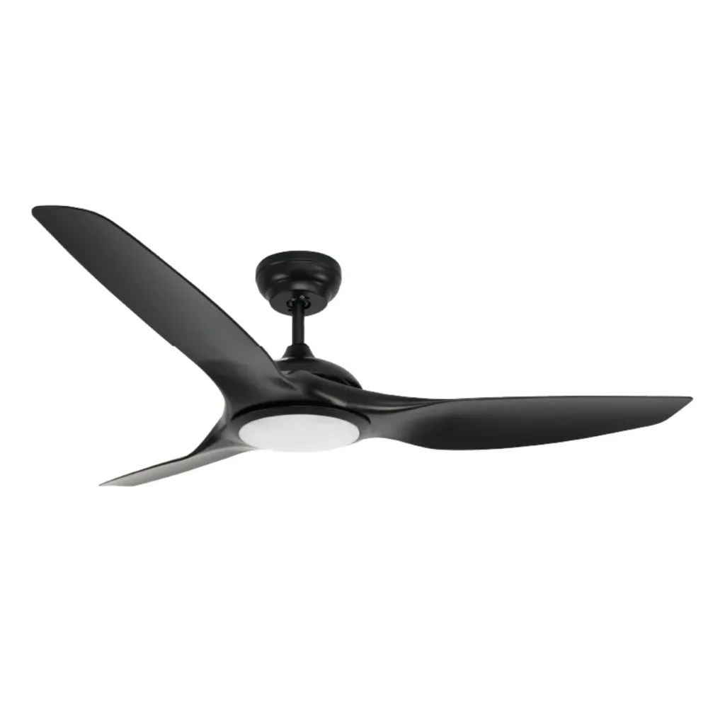 Ventilador de techo Helix 52” negro con luz LED y Control Boomer