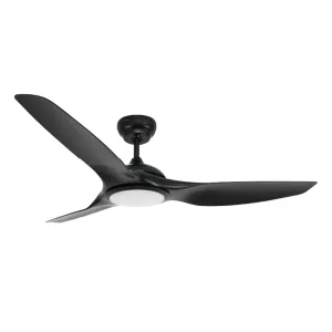 Ventilador de techo Helix 52” negro con luz LED y Control Boomer