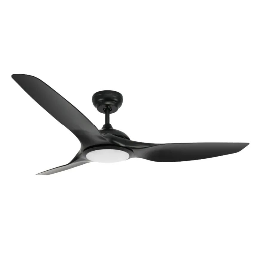 Ventilador de techo Helix 52” negro con luz LED y Control Boomer