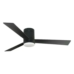 Ventilador de techo Valmiera 52” negro con luz LED y control Boomer