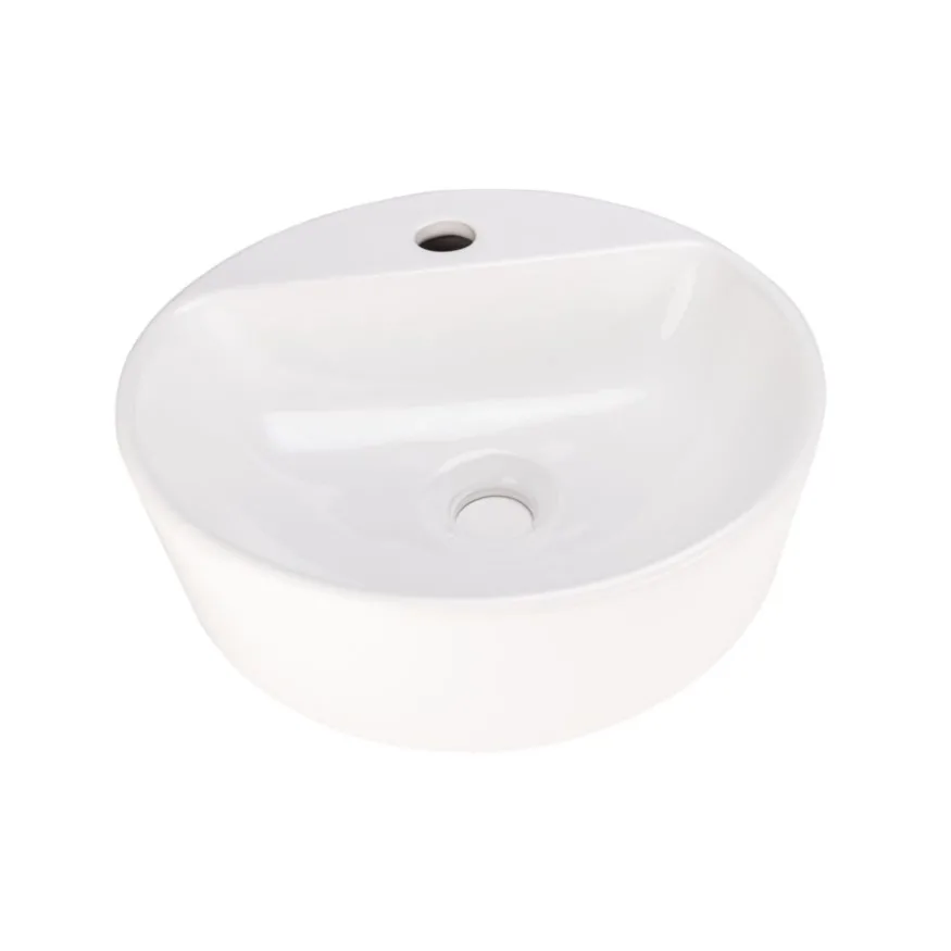 Lavabo Helvex LV Morea1 35 cm redondo de sobreponer sin rebosadero