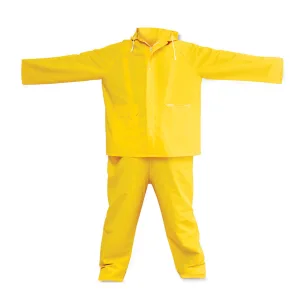 Impermeable 2 piezas talla mediana con capucha PVC 0.35 mm Surtek 137525