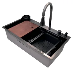 Set de tarja empotrable MEER TS7545-1S 80×45×23 cm satinado con accesorios