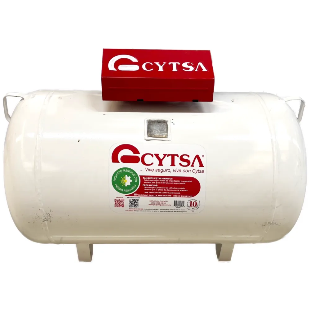 Tanque estacionario 300 L para gas LP con válvulas – CYTSA