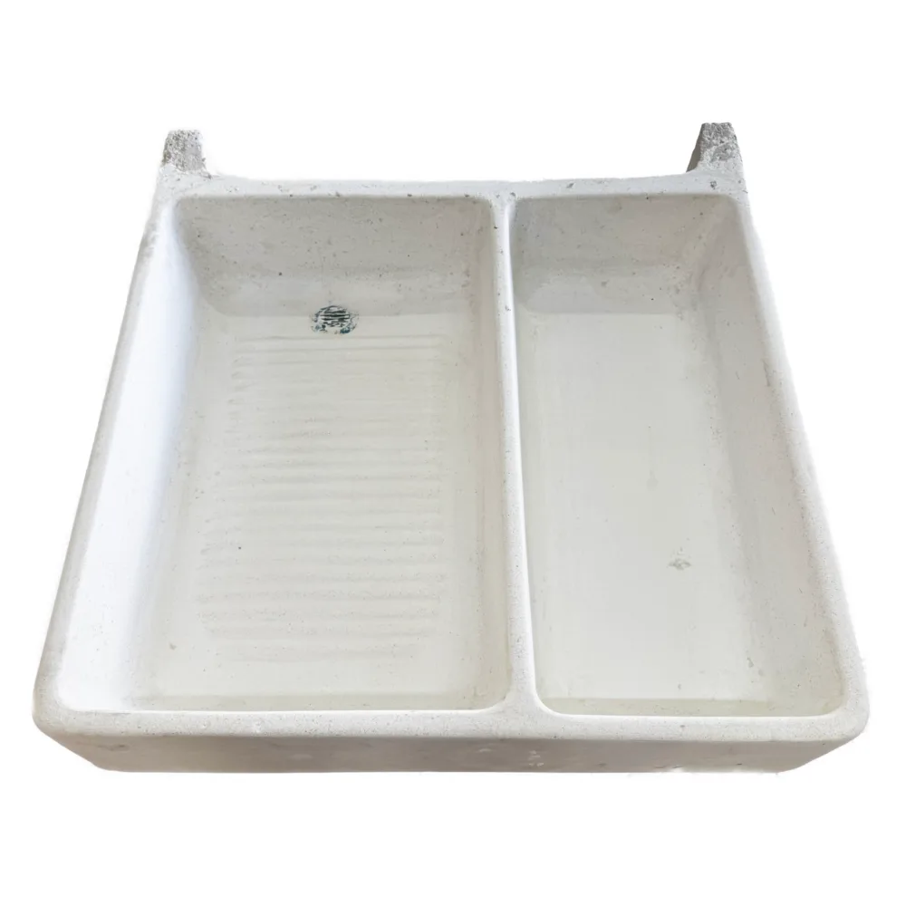 Lavadero de granito 60 x 50 cm con pileta derecha blanco