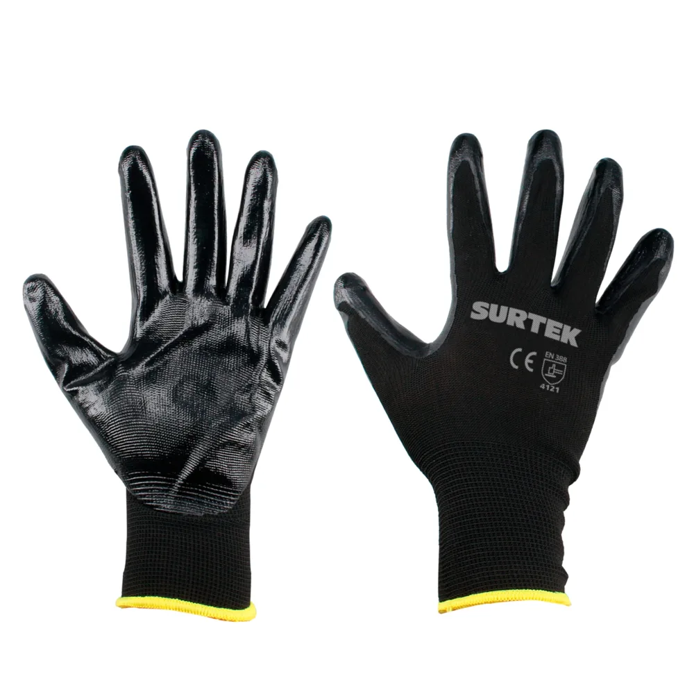 Guantes de nailon con recubrimiento de nitrilo talla M – GNNM Surtek