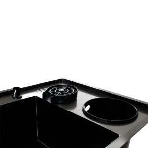 Tarja de empotrar 100 × 53 cm con monomando extraíble – Arlette Black Axcent