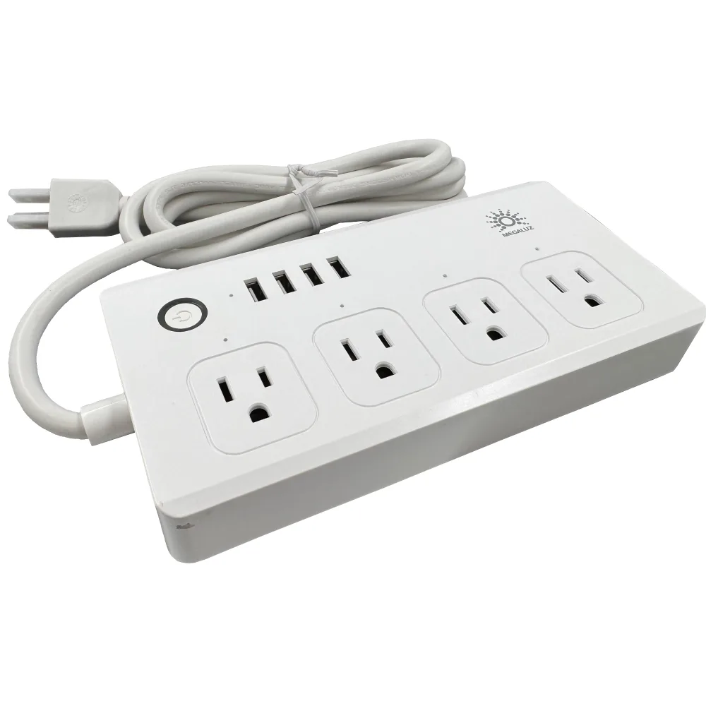 Multicontacto inteligente Wi-Fi 4 tomas y 4 USB – Megaluz MUL-01